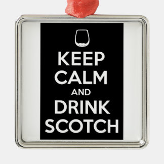 Behalten Sie Ruhe und trinken Sie schottisches Silbernes Ornament