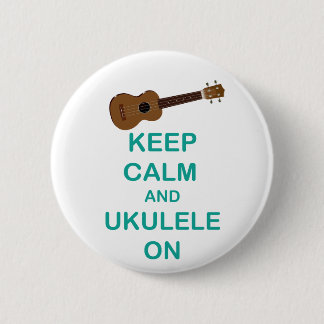 Behalten Sie Ruhe und Ukulele auf einzigartigem Button