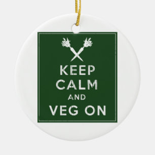 Behalten Sie Ruhe und Veg an Keramikornament