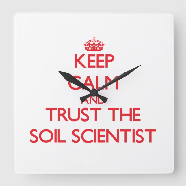Behalten Sie Ruhe und vertrauen Sie dem Quadratische Wanduhr (Vorderseite)