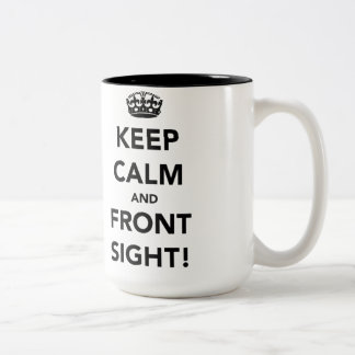 Behalten Sie Ruhe und vordere Anblick-Tasse Zweifarbige Tasse