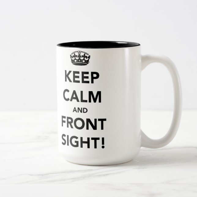 Behalten Sie Ruhe und vordere Anblick-Tasse Zweifarbige Tasse (Rechts)