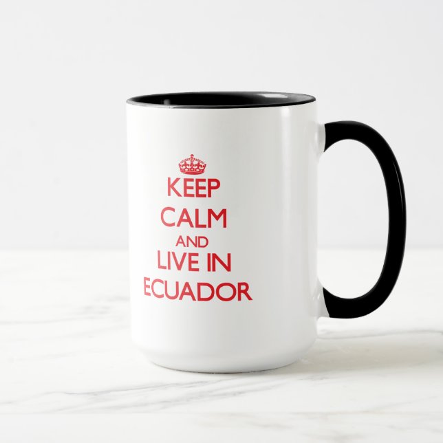 Behalten Sie Ruhe und wohnen Sie in Ecuador Tasse (Rechts)