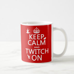 Behalten Sie Ruhe und Zuckung auf (irgendeine Kaffeetasse
