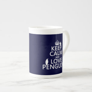 Behalten Sie Ruheund LiebePenguins (irgendeine Prozellantasse