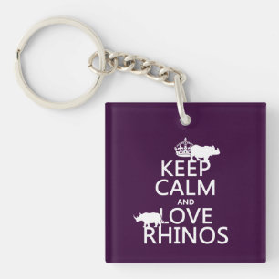 Behalten Sie Ruheund LiebeRhinos (irgendeine Schlüsselanhänger