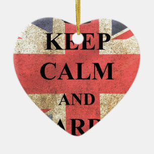Behalten Sie ruhig, britische Flagge Keramikornament