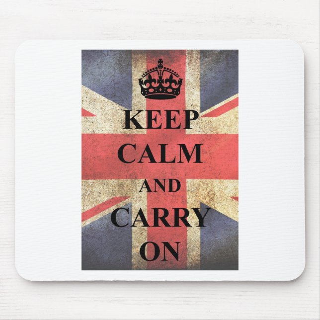 Behalten Sie ruhig, britische Flagge Mousepad (Vorne)