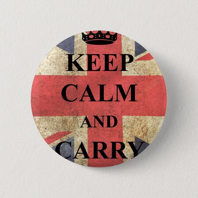 Behalten Sie ruhig, britische Flagge weiterzumache Button (Vorderseite)