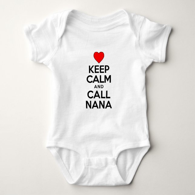 Behalten Sie ruhig und Anruf Nana Baby Strampler (Vorderseite)