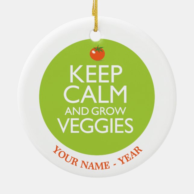 Behalten Sie ruhig und bauen Sie Veggies 2 an Keramikornament (Hinten)