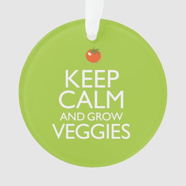 Behalten Sie ruhig und bauen Sie Veggies an Ornament (Vorderseite)