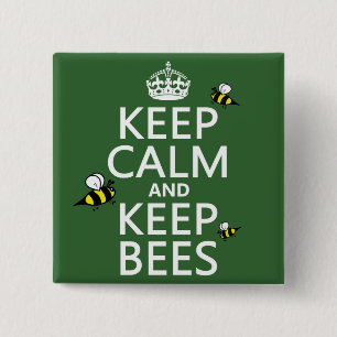 Behalten Sie ruhig und behalten Sie Bienen - alle Button