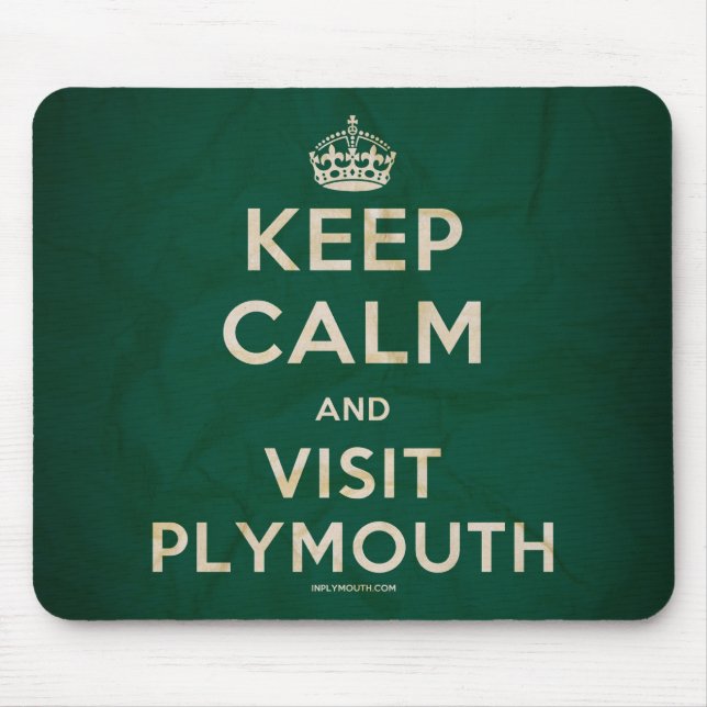 "Behalten Sie ruhig und Besuch Plymouth" Mousemat Mousepad (Vorne)