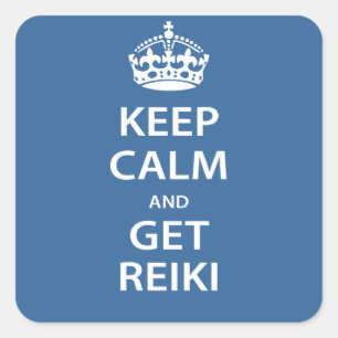 Behalten Sie ruhig und erhalten Sie Reiki Quadratischer Aufkleber