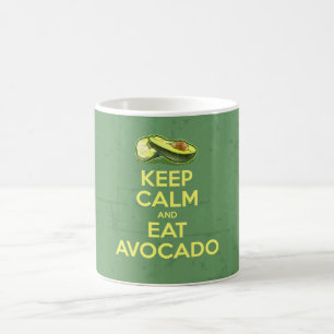 Behalten Sie ruhig und essen Sie Avocado Kaffeetasse
