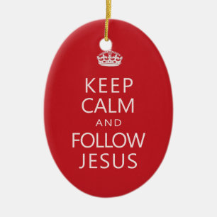 Behalten Sie ruhig und folgen Sie christlichem Keramikornament