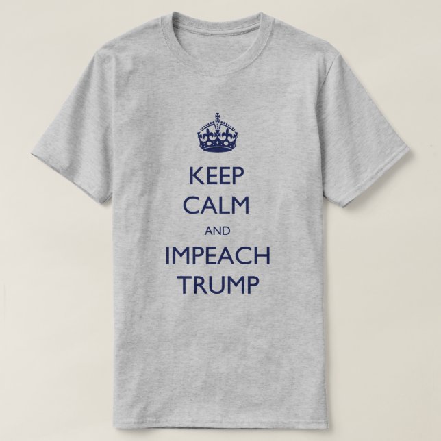 Behalten Sie ruhig und klagen Sie Trumpf an T-Shirt (Design vorne)