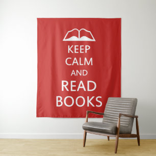 Behalten Sie ruhig und lesen Sie Bücher Wandteppich