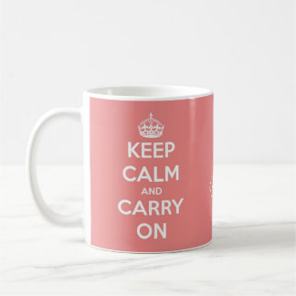 Behalten Sie ruhig und machen Sie korallenrotes Kaffeetasse