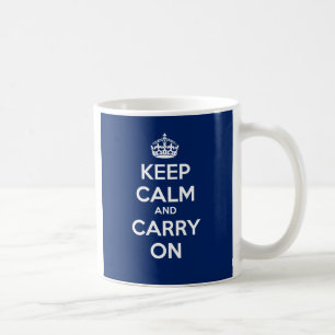Behalten Sie ruhig und machen Sie Tasse - DK-Blau