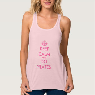 Behalten Sie ruhig und tun Sie pilates rosa Tank Top