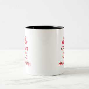 Behalten Sie ruhig und Umarmung Hannah Zweifarbige Tasse