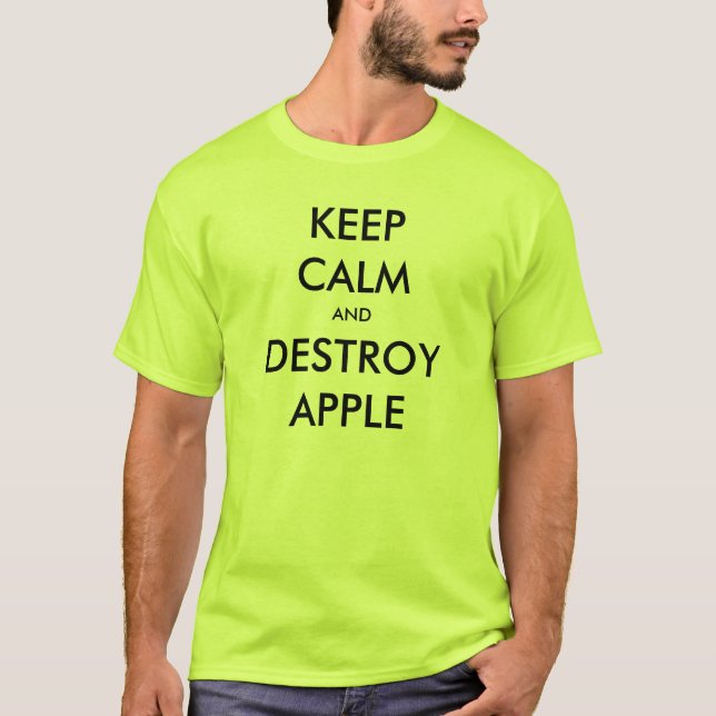 Behalten Sie ruhig und zerstören Sie Apple T-Shirt (Vorderseite)