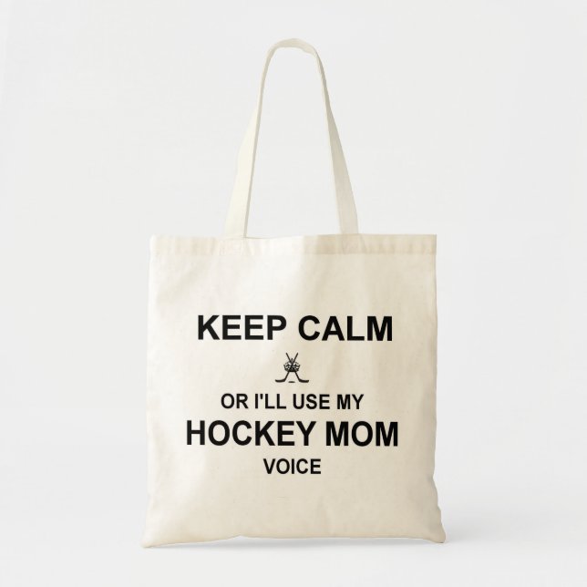 Behalten Sie ruhige ~ Hockey-Mama-Taschen-Tasche Tragetasche (Vorne)