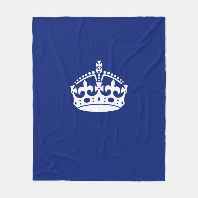 Behalten Sie ruhige Krone auf Marine-Blau Fleecedecke (Vorderseite)