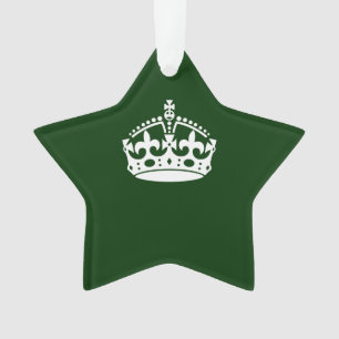 Behalten Sie ruhige Krone auf Waldgrün-Dekor Ornament