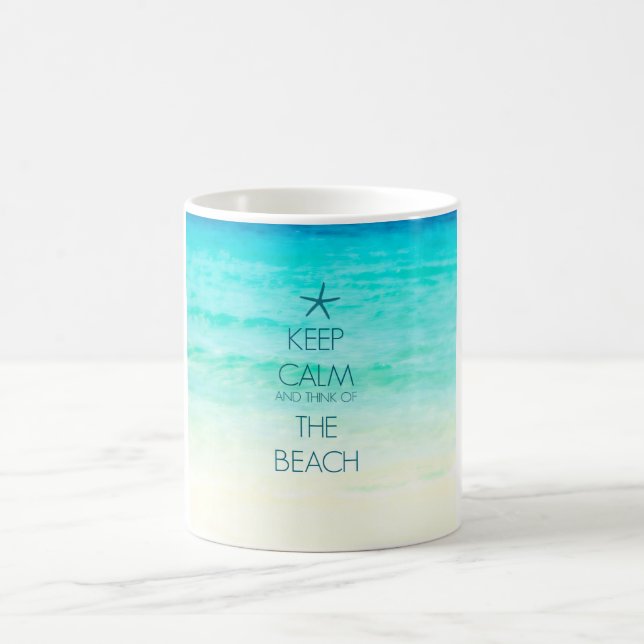 Behalten Sie ruhige Strand-Tasse Kaffeetasse (Mittel)