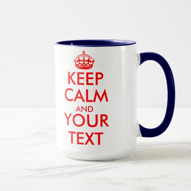 Behalten Sie ruhige Tassenschablone Tasse (Rechts)