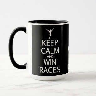 Behalten Sie ruhige u. Gewinn-Rennen-Tasse - Art, Tasse