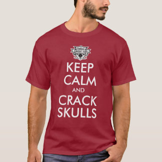 Behalten Sie ruhige u. Sprungs-Schädel-Farbe T T-Shirt