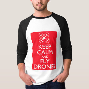 Behalten Sie ruhige und Fliegen-Drohnen T-Shirt