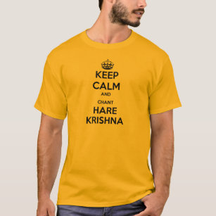 Behalten Sie ruhige und Gesang-Hasen Krishna T-Shirt