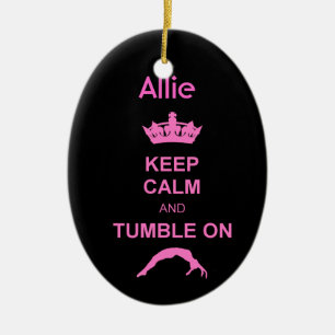 Behalten Sie ruhige und Tumble Gymnastverzierung Keramik Ornament