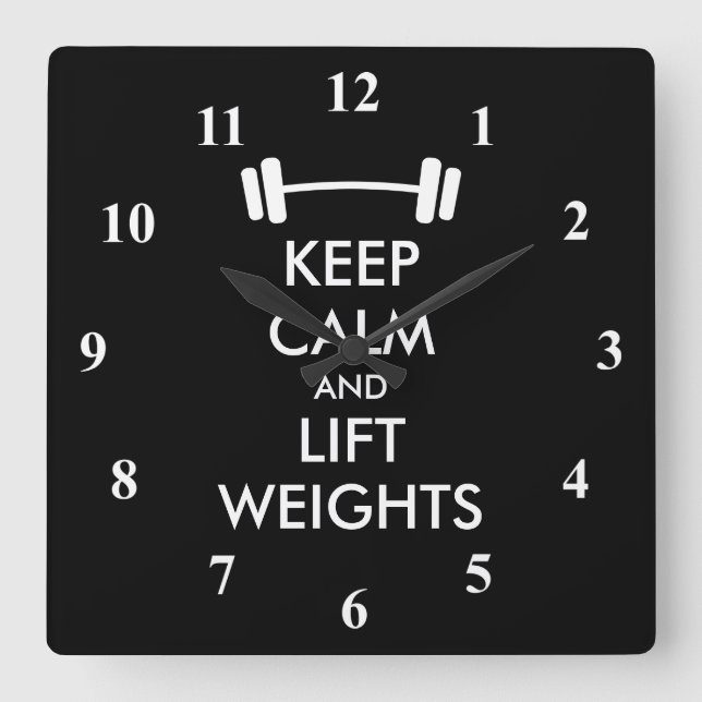 Behalten Sie ruhige Weightliftingwanduhr für Quadratische Wanduhr (Vorderseite)