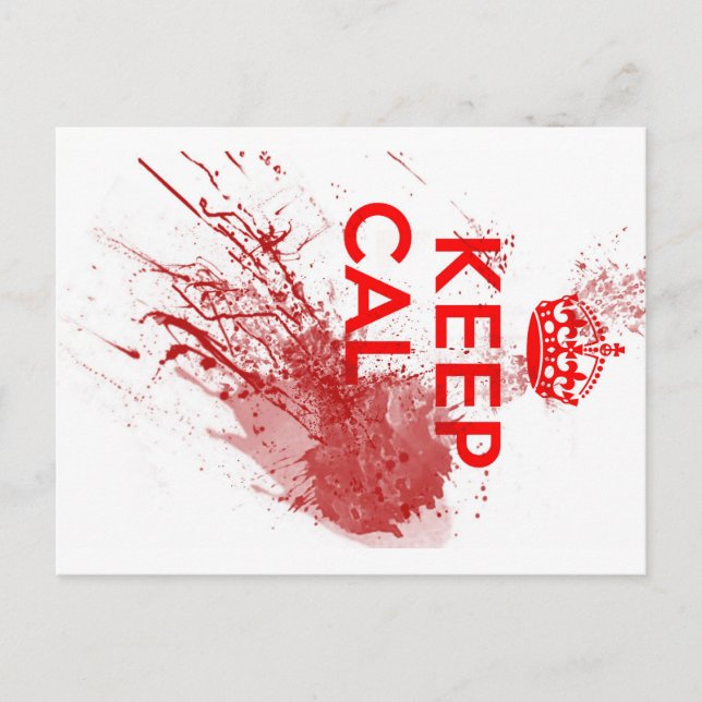 Behalten Sie ruhigen blutigen Zombie Postkarte (Vorderseite)