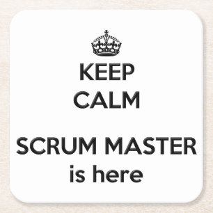 Behalten Sie ruhigen Scrum-Meister ist hier Rechteckiger Pappuntersetzer