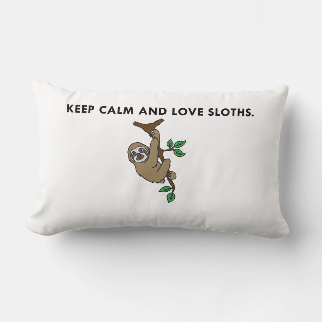 Behalten Sie ruhigen Sloth-Kissen-Kasten Lendenkissen (Vorderseite)
