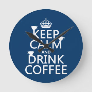 Behalten Sie ruhiger und Getränk-Kaffee - alle Runde Wanduhr
