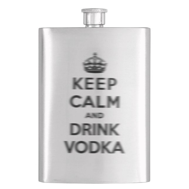 Behalten Sie ruhiger und Getränkwodka Flachmann (Vorderseite)