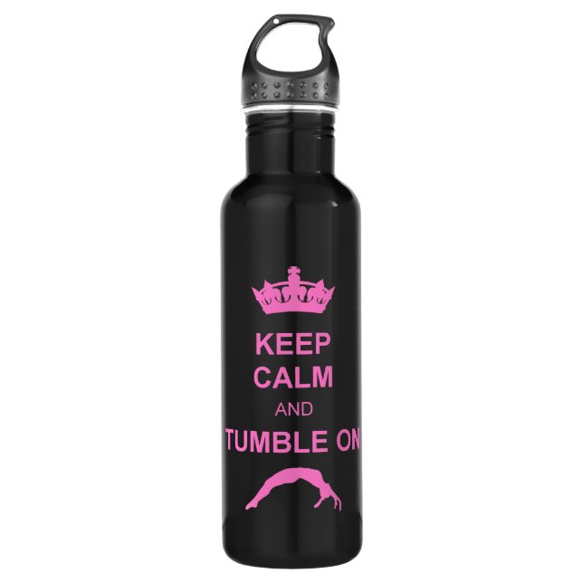 Behalten Sie ruhiger und Tumble Gymnast Edelstahlflasche (Vorderseite)