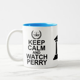 Behalten Sie ruhiger und Uhr-Perry-legaler Spaß Zweifarbige Tasse