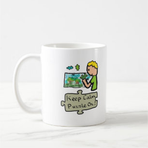 Behalten Sie ruhiges Puzzlen Kaffeetasse