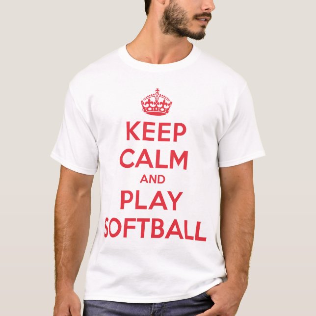 Behalten Sie ruhiges Spielsoftball-Shirt T-Shirt (Vorderseite)