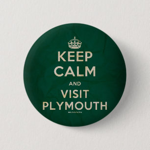 "Behalten Sie ruhiges und Besuchs-Plymouth" Button