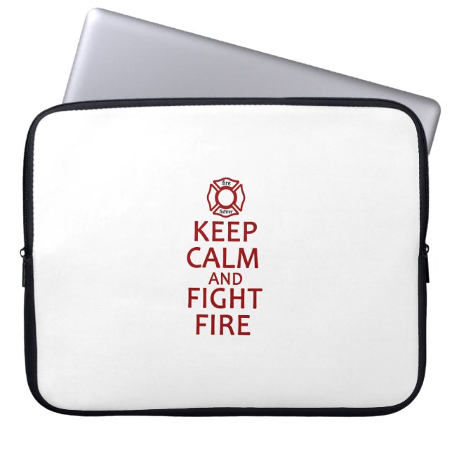 Behalten Sie ruhiges und Kampf-Feuer Laptopschutzhülle (Vorderseite)